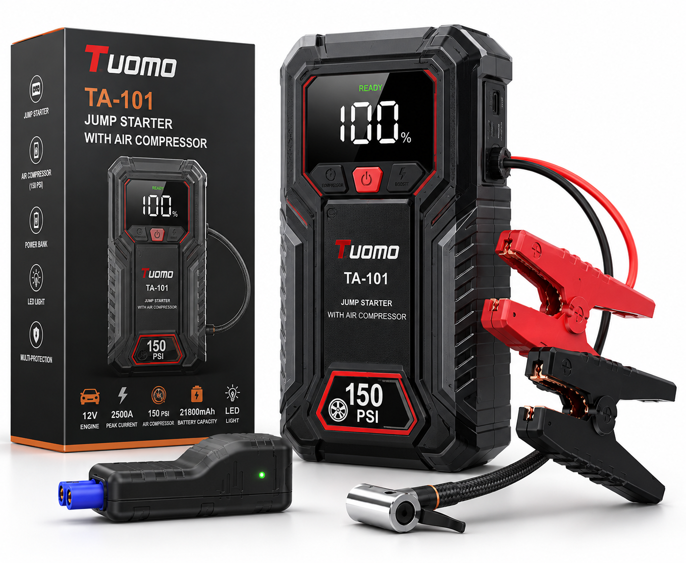 TA-101 2500A Jump Starter with 150 PSI Air Compressor