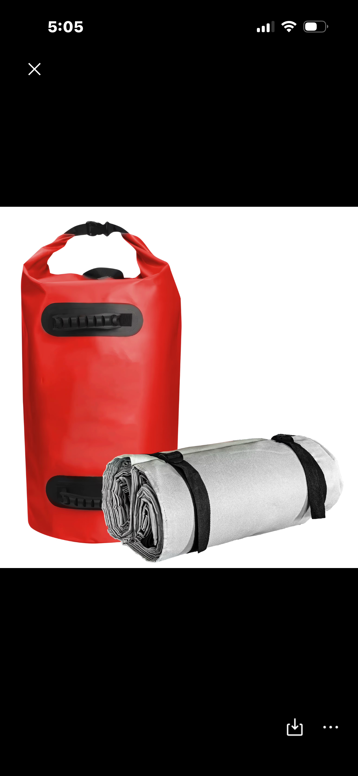 Supplier-provided EV600800 rolled gray blanket beside red carrying case