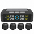 Solar-powered TPMS monitor with four external tire sensors