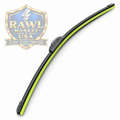 Single flat U-hook wiper blade with protective shipping strip; Rawl Market USA shield in background; sold individually